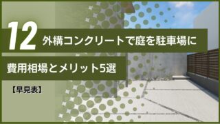 【早見表】外構コンクリートで庭を駐車場に｜費用相場とメリット5選